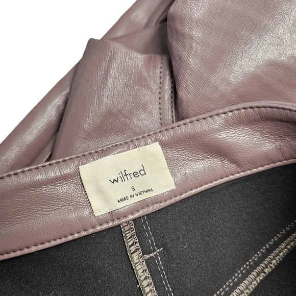Aritzia Wilfred The Melina Pant Size 6 High Rise  Straight Leg Vegan Leather - Picture 2 of 8
